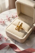Fancy Gold Leaf Drop Ring