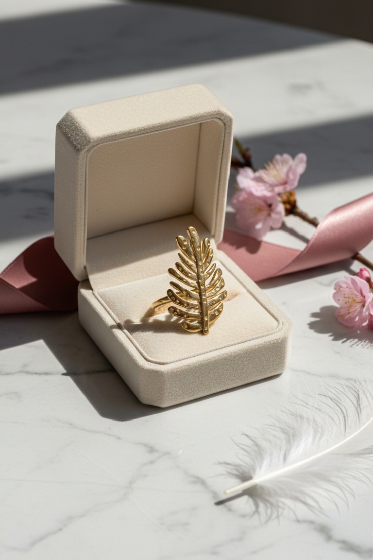 1772394300364 Artisan Monstera Leaf Ring - Image 1