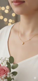 Gold Plated Heart Station Neclace - Image 2