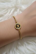 Medusa Gold-Tone Curb Bracelet - Image 2