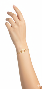 Hexagon Double Layer Gold-Plated Bracelet - Image 2