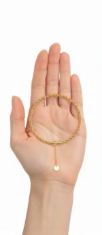Classic Gold Rope Chain Bracelet - Image 3