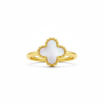 Double_sided White Black Crystal Clover Ring - Image 2