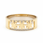 Floral Cut-Out Bangle with Crystal Accents - Image 5