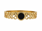 Geometric Onyx-Style Circular Motif Bangle