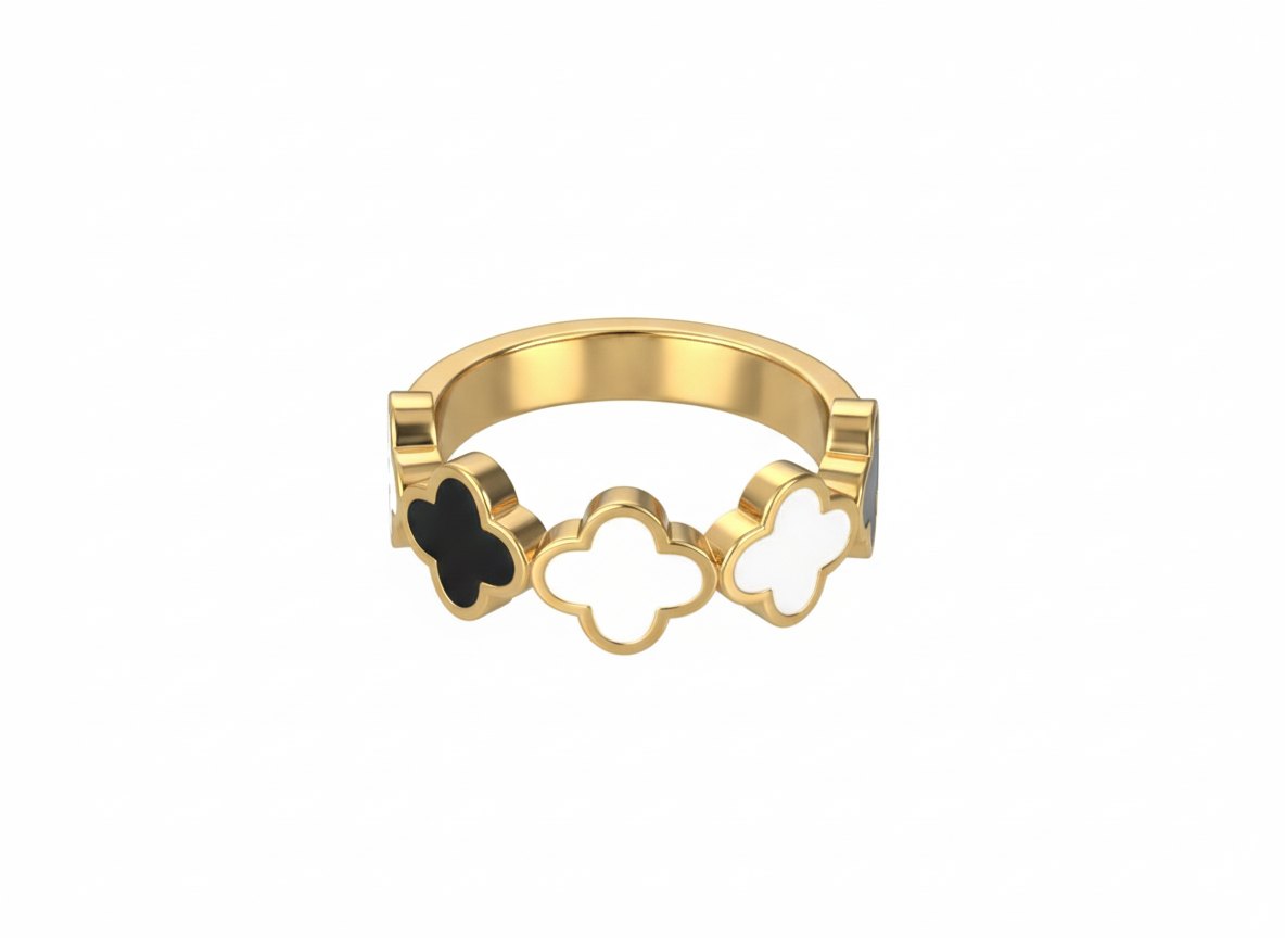1770382000301 The Eternal Clover Multi-Motif Band Ring - Image 1