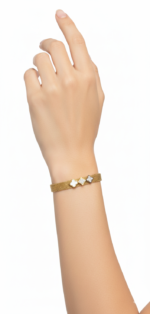 Clover & Diamond Mesh Statement Bracelet - Image 2