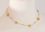 Dainty Floral Station Necklace Daisy Chain - Image 2