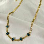 Herringbone Choker with Teardrop Crystal Accents - Image 2