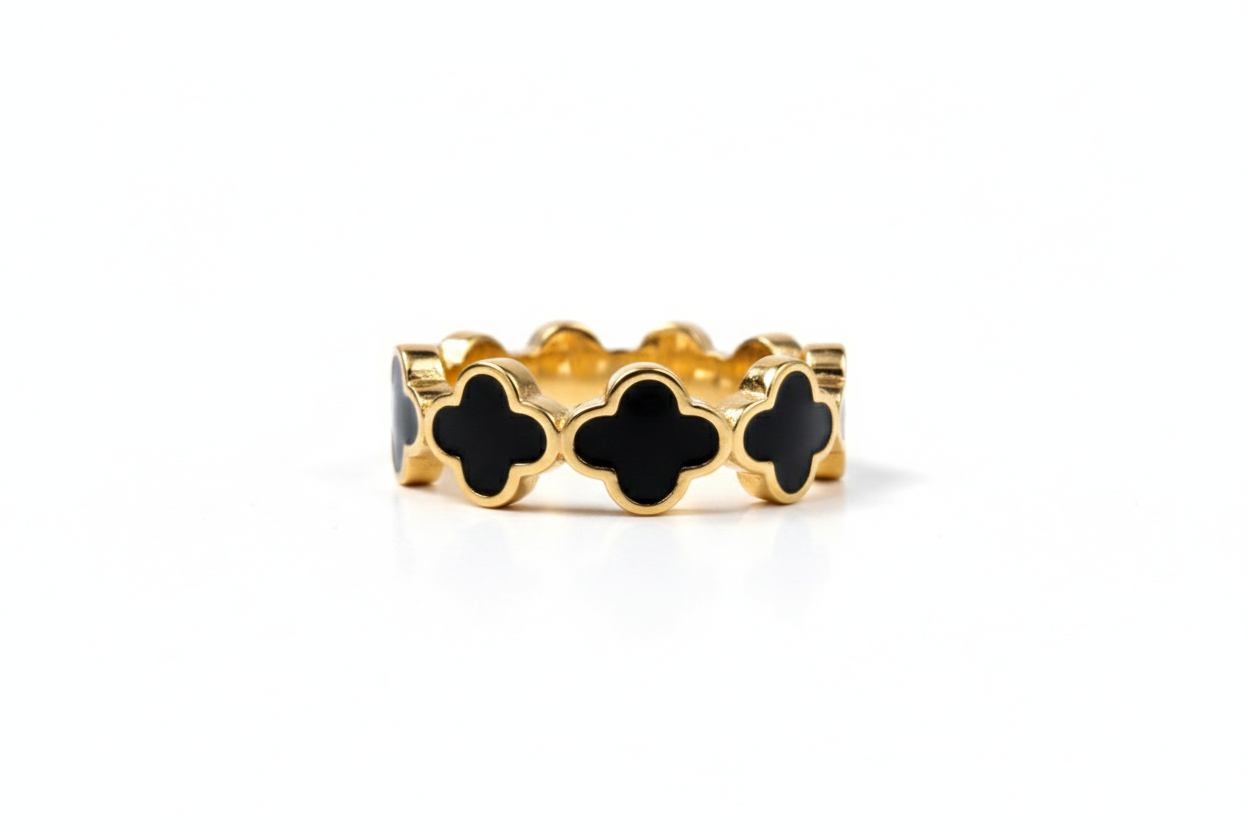 1770564239062 Trendy Luxary Clover Band Ring - Image 1