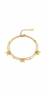Gold bow charm bracelet - Image 4