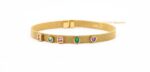 Multi-Gemstone Gold Mesh Bracelet in Durable Stainless Steel