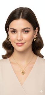 Bow & Puffy Heart Jewelry set - Image 2