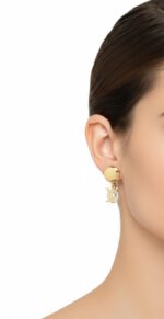 LV Monogram Crystal Circle Drop Earrings - Image 3