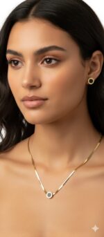 Elegant Roman Numeral Stainless Steel Jewelry Set - Image 2