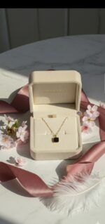 Gold and Oxcy Satellite Neclace