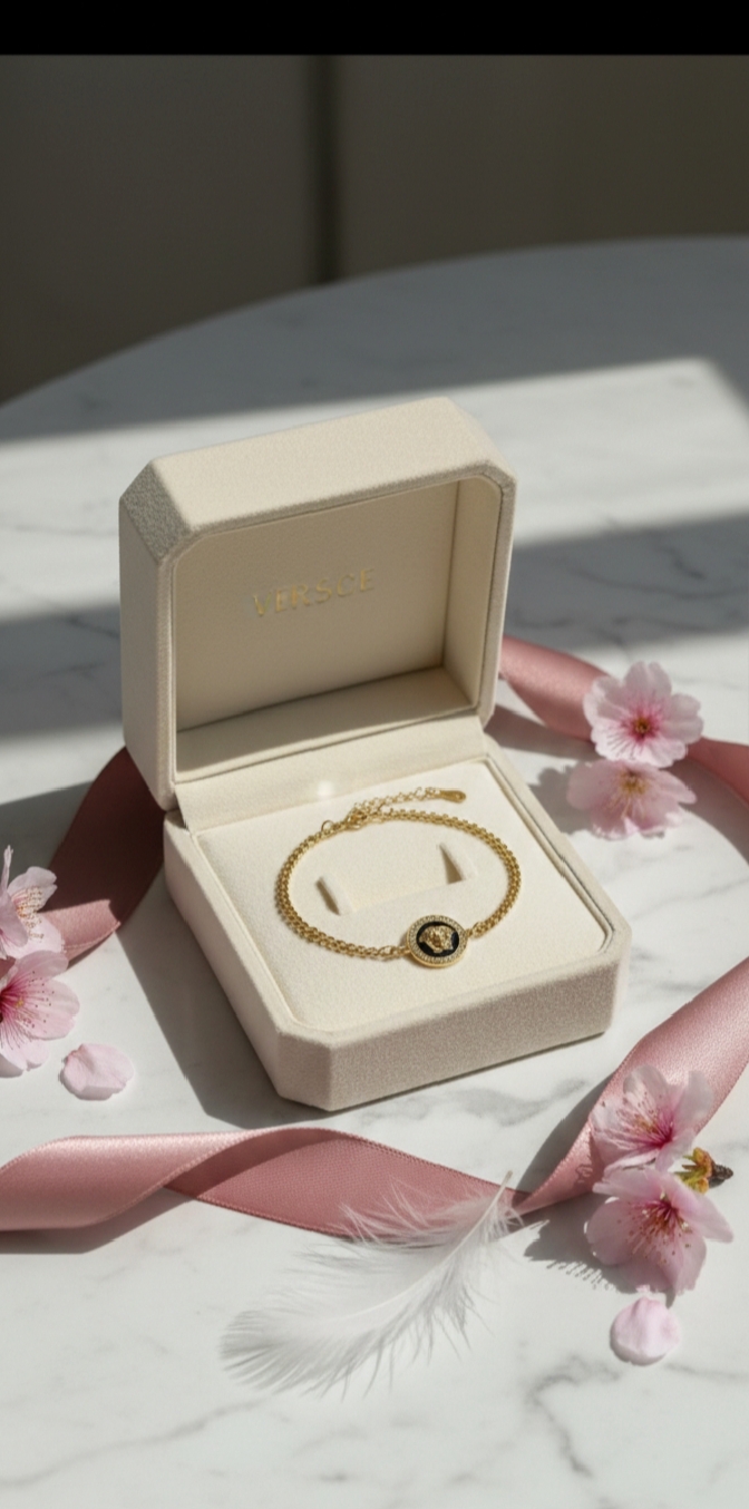 1772117558245 Medusa Gold-Tone Curb Bracelet - Image 1