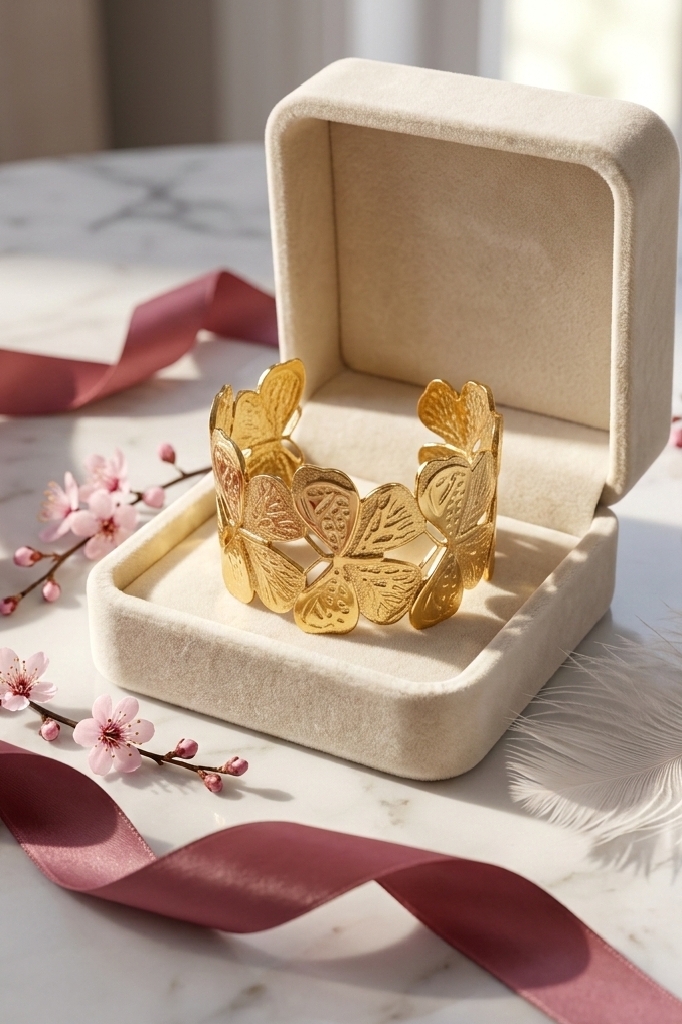 1772177743786 Stainless Garden Butterfly Open Cuff Braclet - Image 1