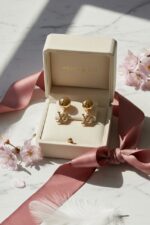 LV Monogram Crystal Circle Drop Earrings