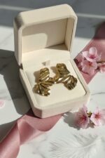 Abstract Molten Gold Statement Earrings