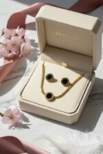 Elegant Roman Numeral Stainless Steel Jewelry Set