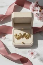 Vintage Ribbon Bow Stud Earrings