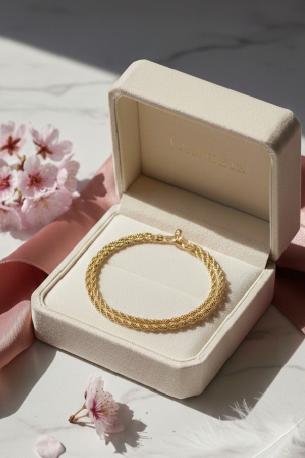 1772209132681 Classic Gold Rope Chain Bracelet - Image 1