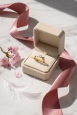 Gold-Plated Stainless Steel White Clover Adjustable Eternity Ring