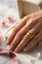 Eternal Love Duo – Gold-Plated Stainless Steel Solitaire - Image 2