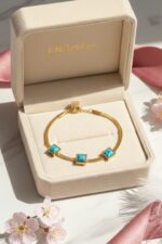 The Azure Square Herringbone Bracelet