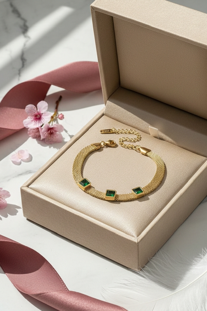 1772546670031 Gold-Plated Stainless Steel Milanese Bracelet - Image 1