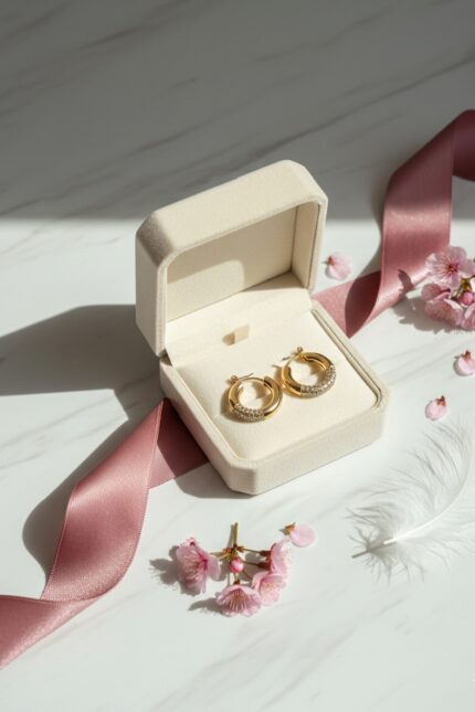 Sparkling Pavé Accented Chunky Hoops