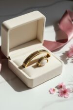 Elysian Greek Key Bangle & Pearl Ring Set