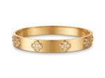 Plated Stainless Steel Clover Bangle Bracelet - Image 2