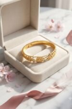 Golden Leaf Vine Stainless Steel Bangle