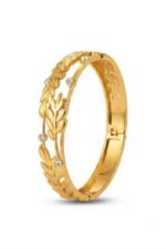 Golden Leaf Vine Stainless Steel Bangle - Image 2