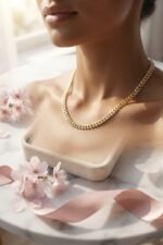 Golden Leaf Chain Necklace - Image 2